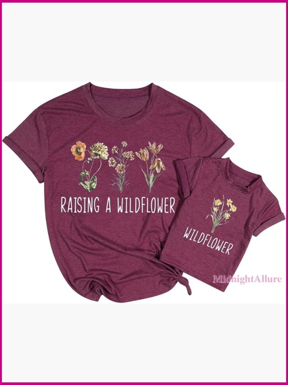 Mommy and Me Matching Sunflower T-Shirt Short Sleeve Crew Neck